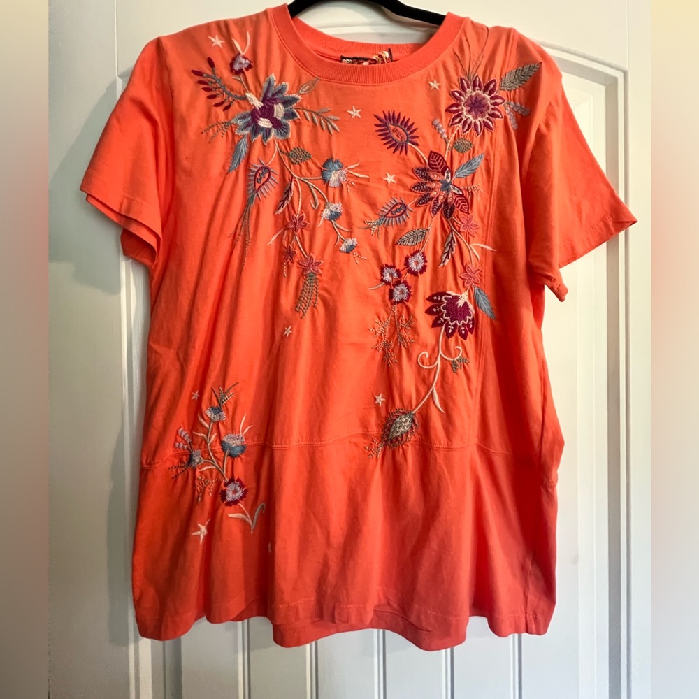 Johnny Was Coral Tee Shirt